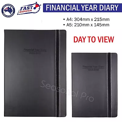 2024 2025 Financial Year Diary Hard Cover Day To View A4 A5 Day To Page Planner • $18.95