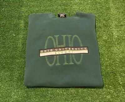 Vintage Ohio Bobcats Sweatshirt Extra Large Green Mens Y2K Alumni Crew Neck • $39.99