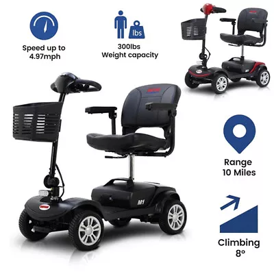 4-Wheel Folding Mobility Scooter With 300W Motor For Adults SeniorsTravel • $799.99