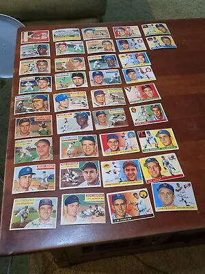 38 Card Lot 1956 1955 Topps Baseball Good Average Braves Dark Kuenn Schoendienst • $105