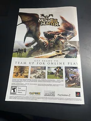 Monster Hunter Print Ad Game Poster Art PROMO Original PlayStation 2 PS2 Capcom • $7.49