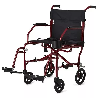 Medline Ultralight Transport Chair 300lb Red 1Ct • $166.70