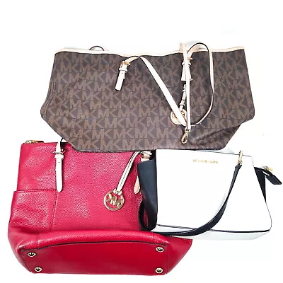 Michael Kors Tote Bag 3 Pieces Set Shoulder Bag  Leather Browns Leather 1017887 • $56