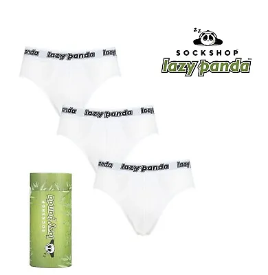 Mens Bamboo Briefs Soft Cooling Breathable In Multipack Of 3 SOCKSHOP Lazy Panda • $19.88