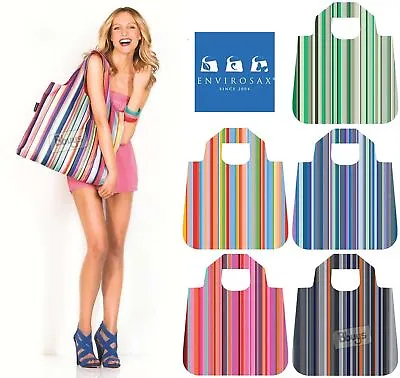 £3.99 • Buy Envirosax Designer Roll Up Foldaway Eco Shopping Bag (Mirage) Striped Beach Gym