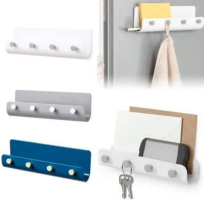 £5.39 • Buy Key Hook Wall Rack Keys Holder Self Adhesive Wall-mounted Compact Door Book Rack