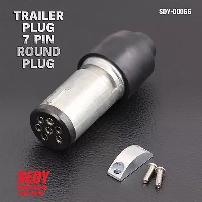 Trailer Plug 7 Pin Round Slim Female Connector Adaptor Metal Caravan Parts Boat • $11.58