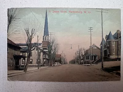 Martinsburg WV Postcard 1909 Lithograph Beautiful Colors S. Queen Street Vtg • $12.99