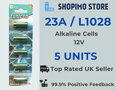 £2.99 • Buy 5 X L1028 23A 8LR23 23AE 12v Batteries Doorbell Chime Alkaline Eunicell Battery