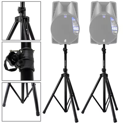 2x Skytec Black Adjustable Robust Disco DJ Speaker Stands PA Monitor Pole Mount • £56.99