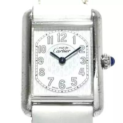 Auth Cartier Must De Cartier Tank Vermeil - White 676608CC Women's Wrist Watch • $1152