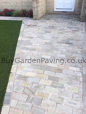 Kandla Grey Cobble Setts 200x100 Natural Sandstone 1m2 Collected Driveway Edging • £3