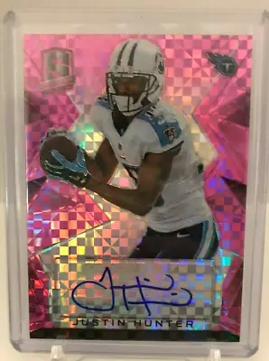 2015 Panini Spectra Signatures - Justin Hunter - Neon Pink Prizm  #S-JH #'d 2/10 • $29.99