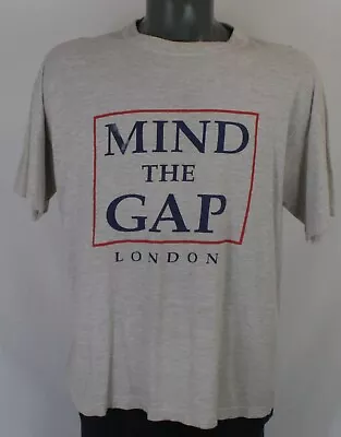 Vintage Mind The Gap London Underground Boxy Fit Heather Gray T-Shirt L Uk • $34.99