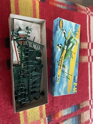 Vintage 1950's Aurora Curtiss Hawk P-6E 1/4  Scale Model Kit Never Assembled • $39.99