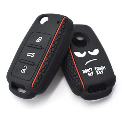 $6.15 • Buy For Skoda Silicone Car Remote Key Case Cover Fob For VW Golf Jetta Tiguan，Passat