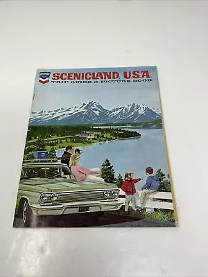 Chevron Scenicland USA Trip Guide & Picture Book 1964 Fold Out Vintage Map • $9