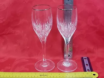 2 Mikasa ARCTIC LIGHTS PLATINUM - 8 1/4  GOBLET / WINE GLASS • $48.87