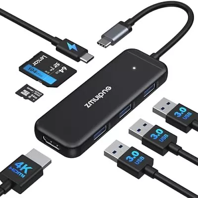 USB C Hub Adapter MacBook Pro Air M1 M2 HDMI 7-in-1 Multiport Dongle Dell XPS HP • $26.96