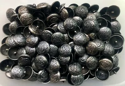 23mm 36L Dark Steel Grey Gunmetal Military Coat Of Arms Metal Shank Buttons L68 • £2.59