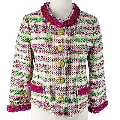 Marc Jacobs Vintage Style Wool Boucle Sequin Detail Blazer Jacket 6 • $56.98