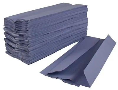 Blue Paper Hand Towels C Fold 2400 Tissues Multi Fold Premium Quality Single Ply • £16.99