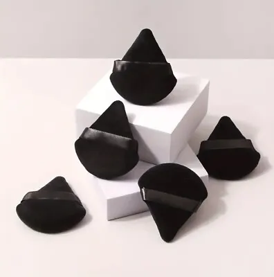 5pcs Set Triangle Velvet Powder Puff Flours Mini Face Makeup Sponge Soft • £3.29