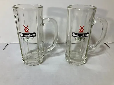 2 Vintage Heineken Beer Glass Mug 6  Stein Tankard Holland Barware • $11