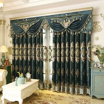 Semi-finished Chenille Curtain Fabric Embroidery Blackout Window Drape DIY • $31.08