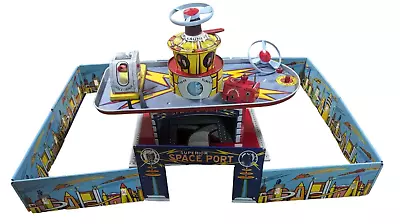 VTG 50s T Cohn Superior Space Port Drome Cannon Litho Sci-Fi Spaceage Tin Toy • $1399.90