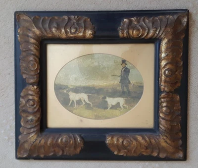 Vintage Hunting Pict Ure Gilt/black Two Tone Baroque Picture Carvers & Gilders • £49.99