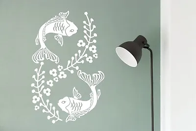 Japanese Koi Goldfish Carp Matt Vinyl Wall Art Bathroom Mirror Aquarium Sticker • £4.90