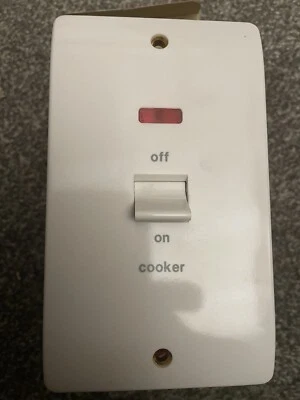 £7.97 • Buy Mk K5215CK Whi 50a  DP 2G Switch Neon Marked Cooker White 
