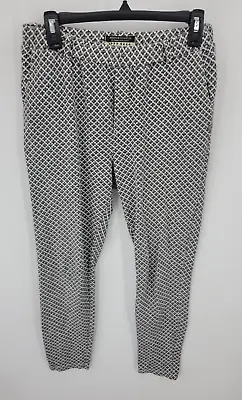 Maison Scotch Pants Womens Small 1 Black White Geo Print Tapered Fit Trouser • $17.76