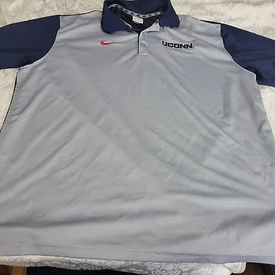 $24.99 • Buy UConn Huskies Nike Polo Shirt Men's Navy Gray Dri-Fit Size XL X Large