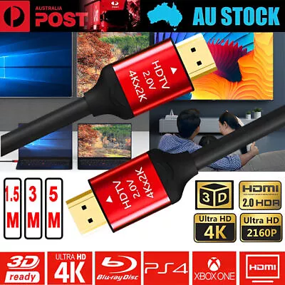 HDMI Cable V2.0 Ultra HD 4K 2160P 1080P 3D High Speed Ethernet HEC ARC AU Stock • $14.16