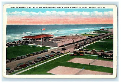 C1920 Pavilion & Bathing Beach Monmouth Hotel Spring Lake New Jersey NJ Postcard • $14.98