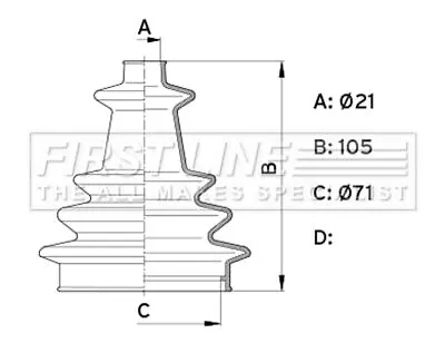 Genuine First Line Universal C.V. Boot Fits Ford Fiesta 1.2 08 FCB1002 • £11.99