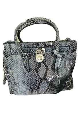 🌷Michael Kors🌷Hamilton Python Snake Skin (Blue) Shoulder Bag Large Chain Strap • $129.99