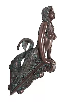 Verde Bronze Finish Marinea Sea Siren Mermaid Figurehead Large Sculpture 36   • $529.95