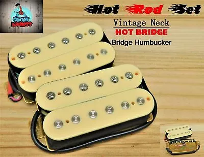 G.M. Cream Hot Rod Humbucker Set Vintage  7.8k Bridge 15k   Alnico 5(4-wire) • $34.95