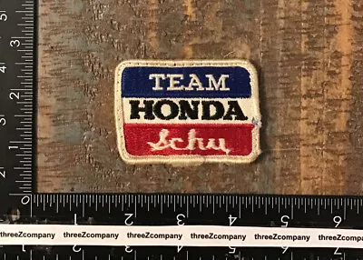 Vintage TEAM HONDA Schu Car Motorcycle Racing Sew-On Patch Twill • $6.75