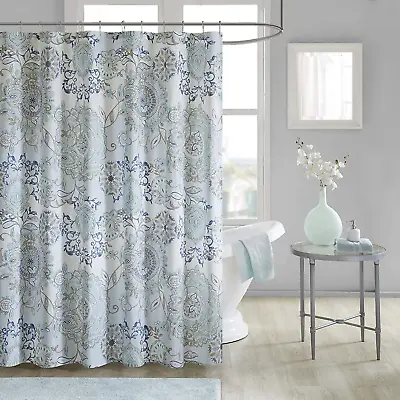 Madison Park Isla 100% Cotton Percale Shower Curtain Floral Medallion Boho Prin • $31.26