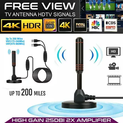 £8.54 • Buy UK Best Portable TV Magnetic HD Freeview Aerial DAB/FM Indoor Outdoor Ariel