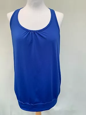 Sports Top Blue Size 12 Racer Back Polyester Mix Womens • £7.99