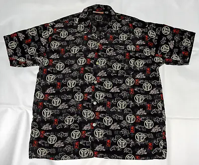 Veezo Millennium Gear Men's Short Sleeve Button Front Dragon Shirt Size Large • $19.99