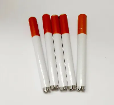 Metal  One Hitter Cigarette Pipe W/Grinder Teeth -  Fits Standard Dugout- 5 Pack • $10.29