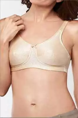 Amoena Beige 2123 Dorothy Soft Cup Wire Free Pocketed Mastectomy Bra Sz 38B • $11.99