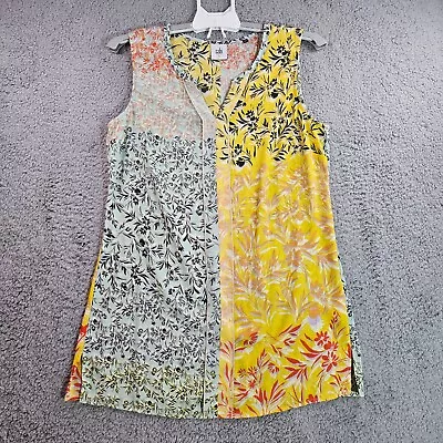Cabi Tunic Top Blouse Womens Small Floral Print Sleeveless Green Yellow - S • $16.99