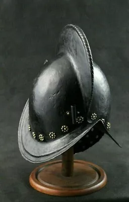 Hammered 18 Gauge Steel Medieval Morion Spanish Helmet With Cheek Plates • $186.21